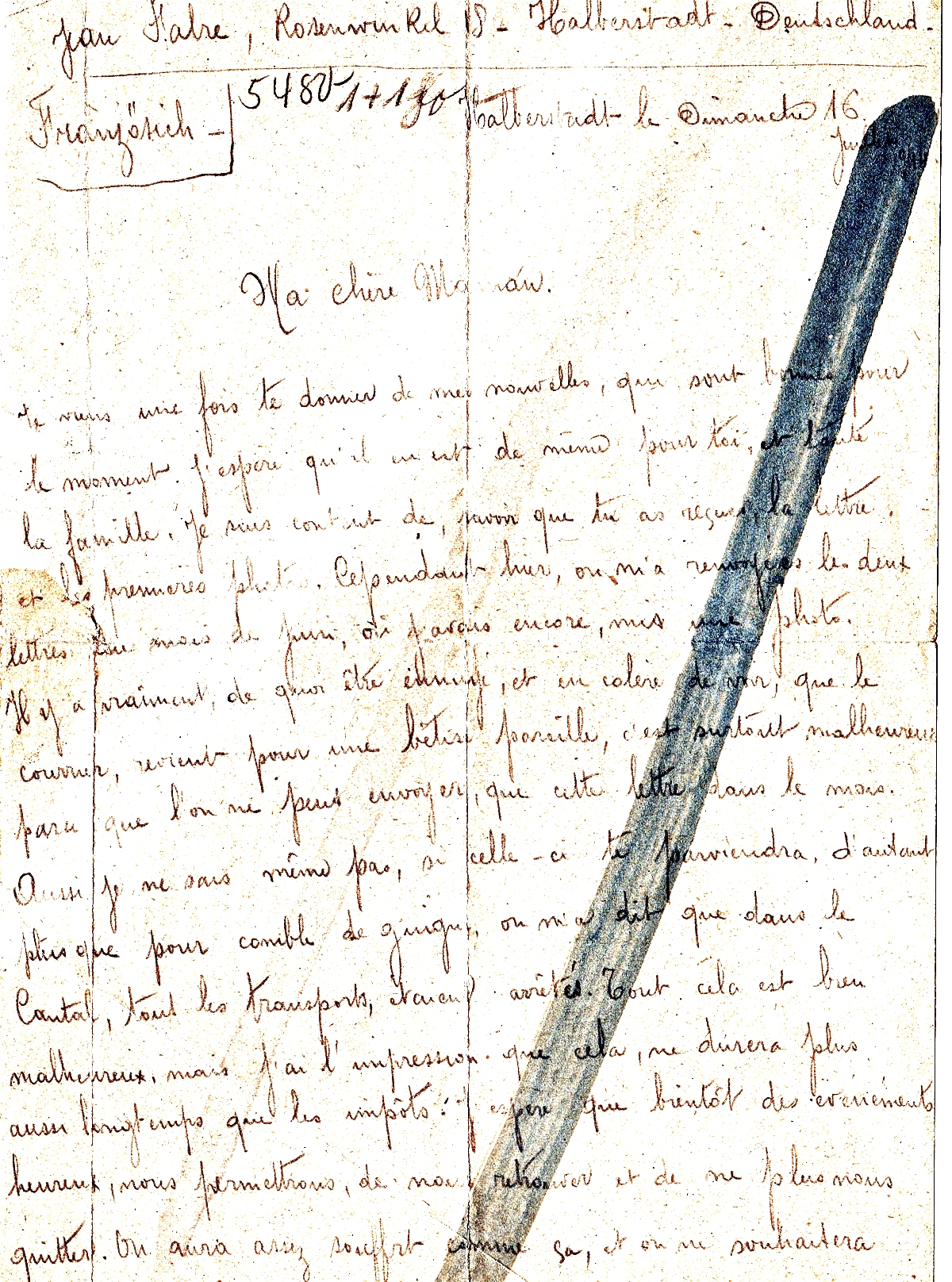 lettre ren fabre