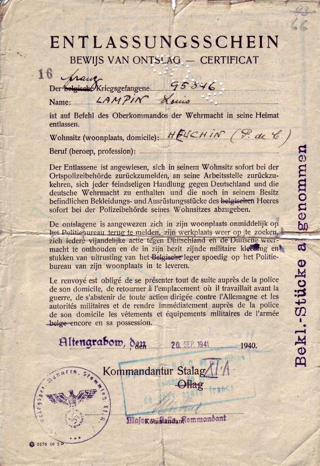 attestation libération