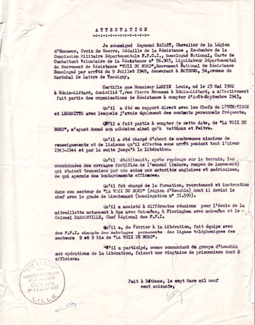 Attestation Voix du Nord